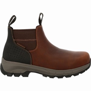 Μποτακια Chelsea Georgia Boot Eagle Trail αδιαβροχα Alloy toe Εργασίας ανδρικα καφε | IH3652871