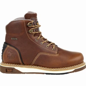 Μποτακια Εργασιασ Georgia Boot AMP LT Wedge Steel toe αδιαβροχα ανδρικα καφε | UC9671438