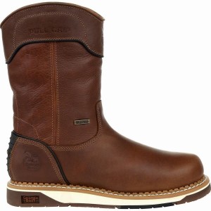 Μποτακια Εργασιασ Georgia Boot Amp LT Wedge Steel toe αδιαβροχα Pull On ανδρικα καφε | TZ1906583