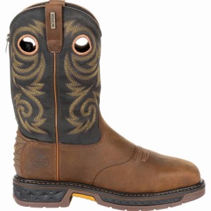 Μποτακια Εργασιασ Georgia Boot Carbo-Tec LT Steel toe αδιαβροχα Pull On ανδρικα καφε | OB0125649