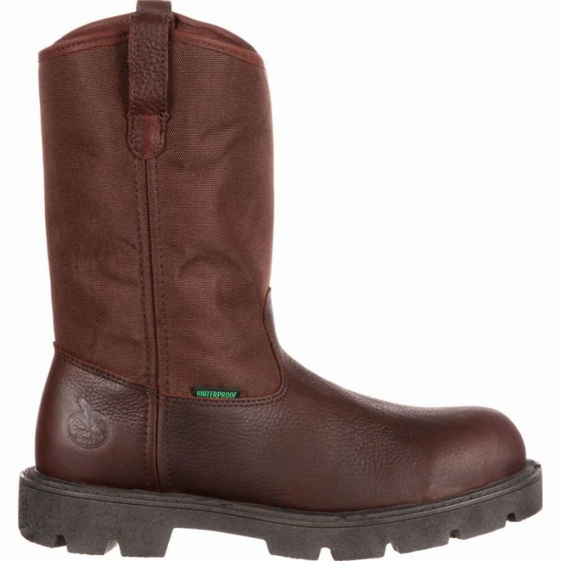 Μπότες Wellington Georgia Boot Homeland Steel toe αδιαβροχα ανδρικα καφε | EI5468013