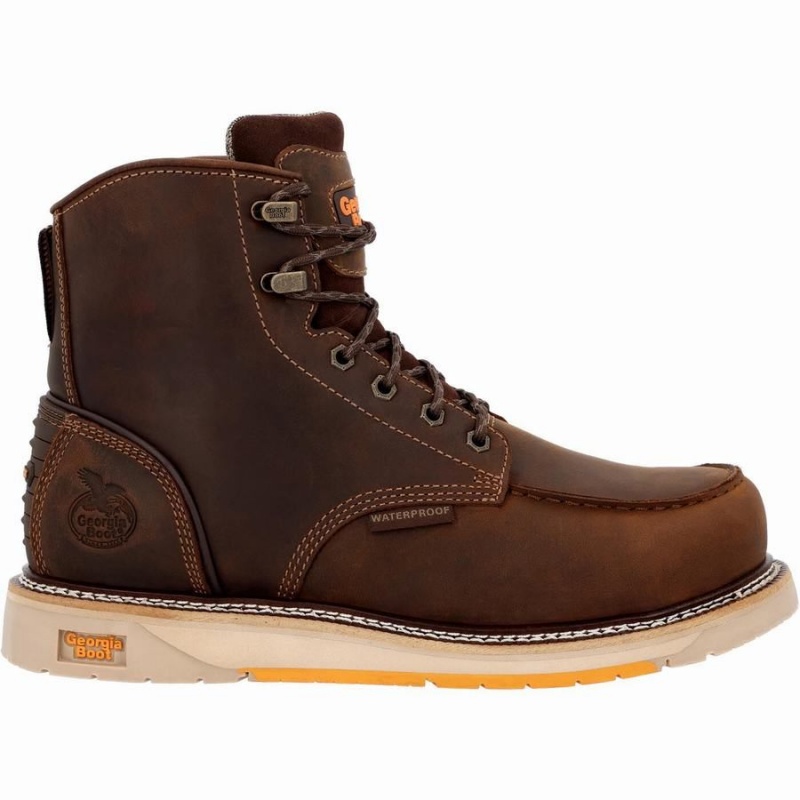 Μποτακια Εργασιασ Georgia Boot AMP LT Wedge Composite toe αδιαβροχα ανδρικα καφε | GL3867450