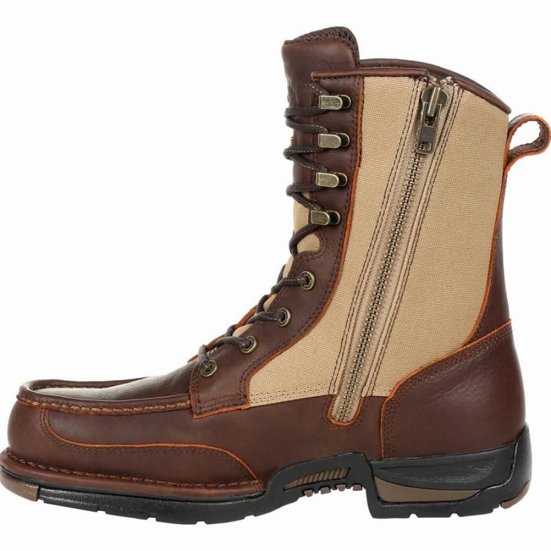 μποτακια αδιαβροχα Georgia Boot Athens Side-Zip Upland ανδρικα καφε | BX3840659