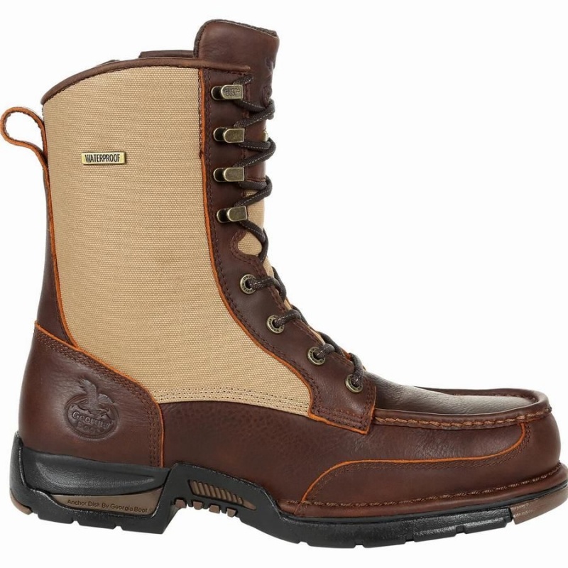 μποτακια αδιαβροχα Georgia Boot Athens Side-Zip Upland ανδρικα καφε | BX3840659