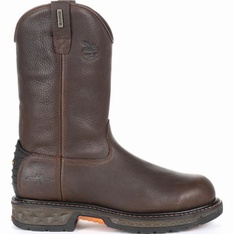 Μποτακια Εργασιασ Georgia Boot Carbo-Tec LT Steel toe αδιαβροχα Pull-On ανδρικα καφε | MU3185296