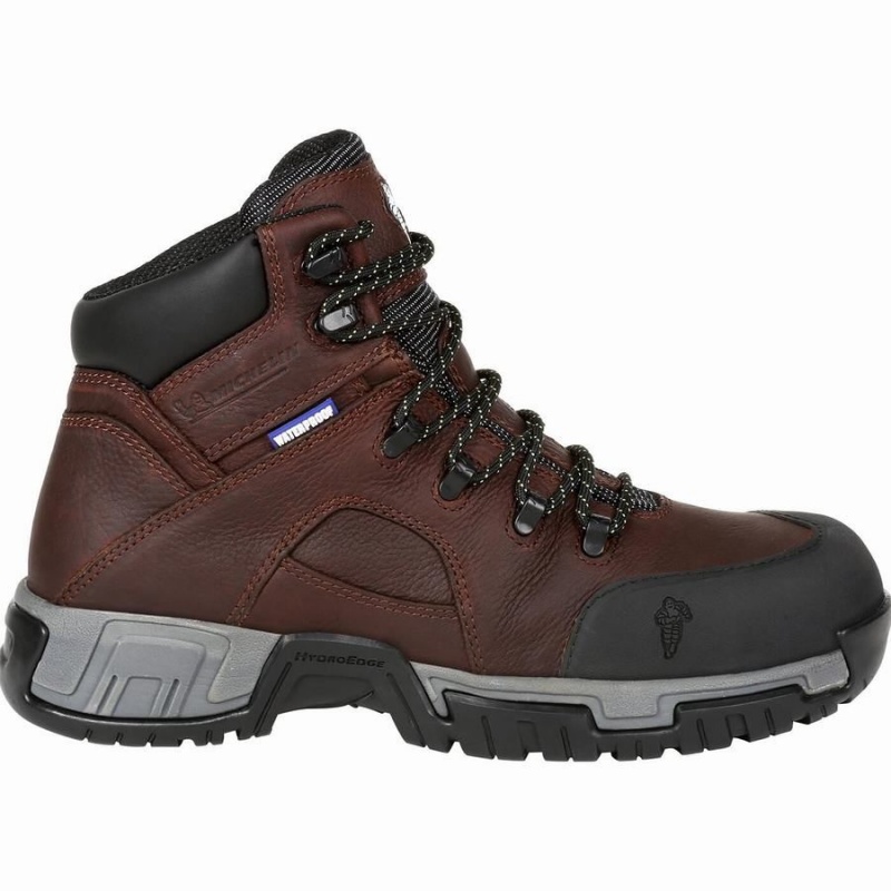 Μποτακια Εργασιασ Georgia Boot Michelin® HydroEdge Steel toe αδιαβροχα ανδρικα καφε | IM8961034